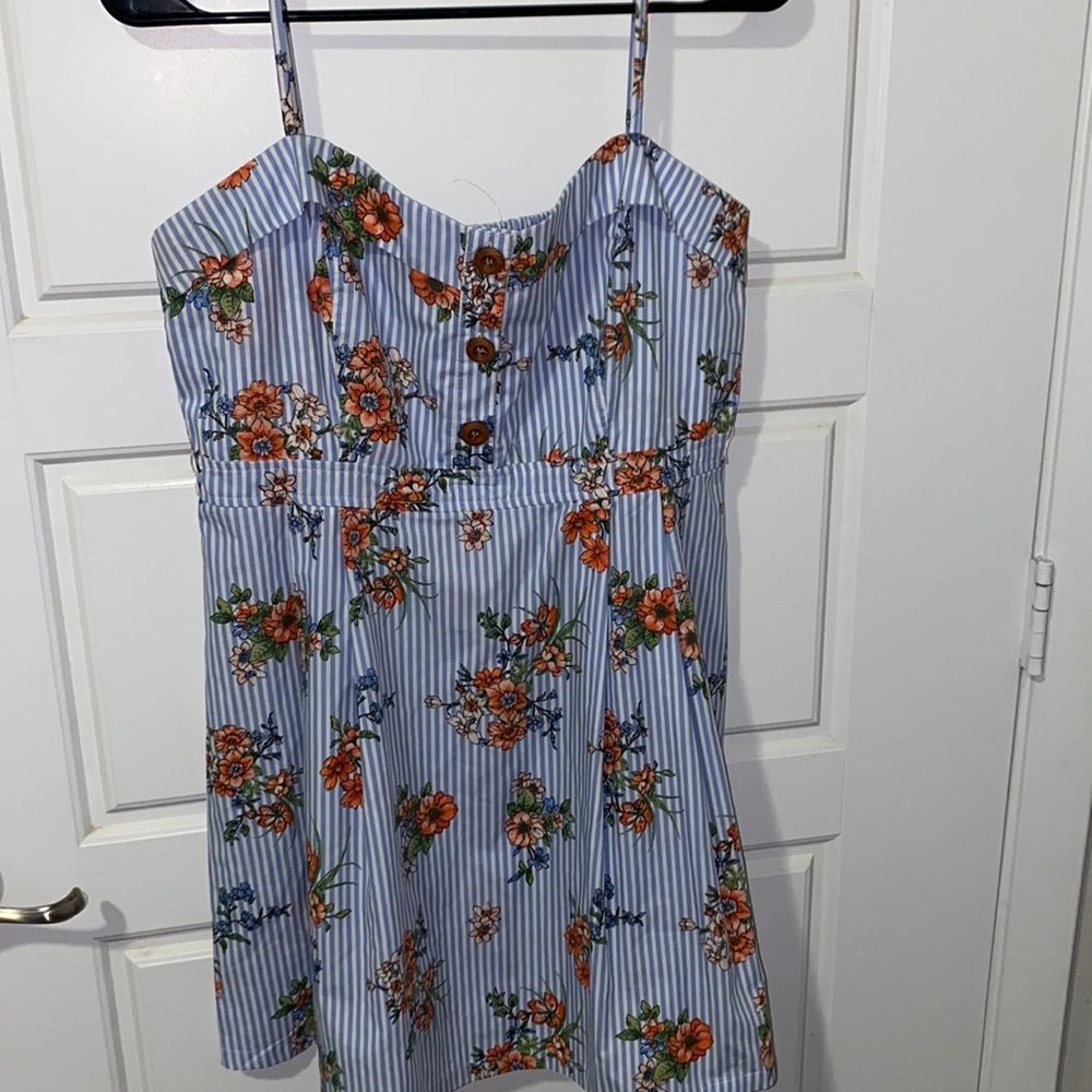 Blue floral summer dress